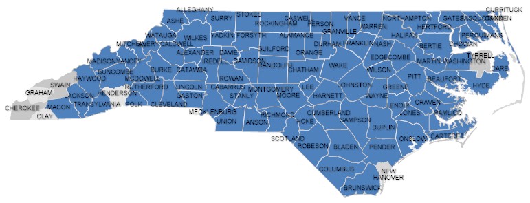 North Carolina all coop counties